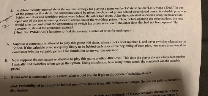 please Note: in the a part of this question, the