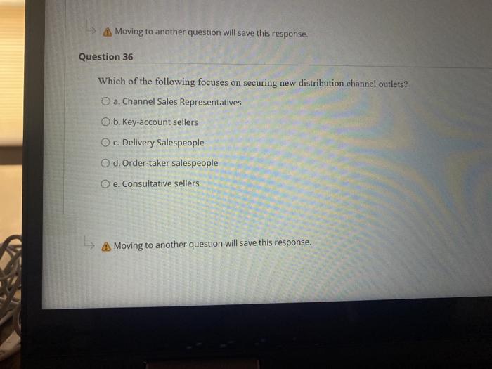 Moving to another question will save this