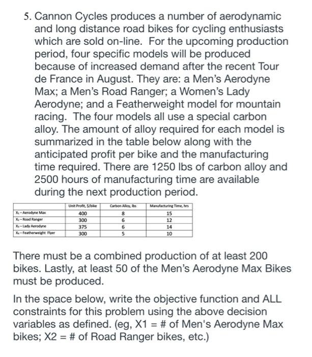 5. Cannon Cycles produces a number of aerodynamic