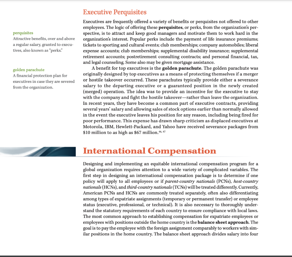 During a class discussion on compensation and