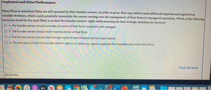 Implement and Drive Performance Many firms in