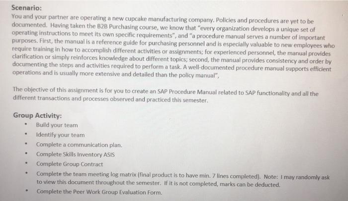 Scenario: You and your partner are operating a