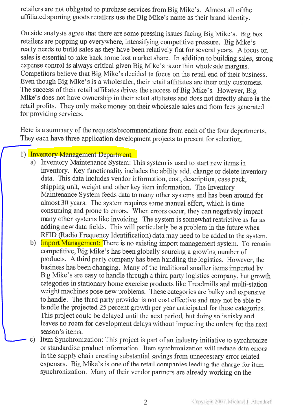 Big Mike's Application Development Plan You