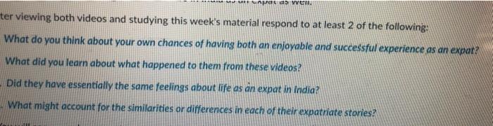 ter viewing both videos and studying this week's