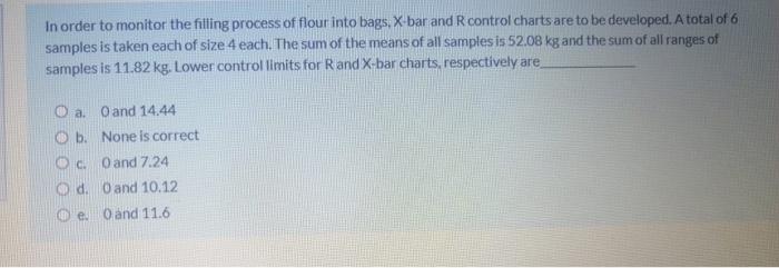 In order to monitor the filling process of flour