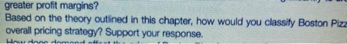 greater profit margins? Based on the theory