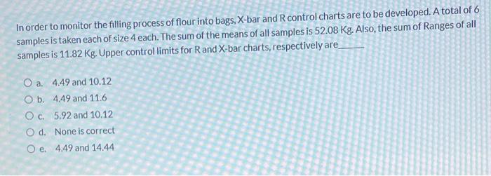 In order to monitor the filling process of flour