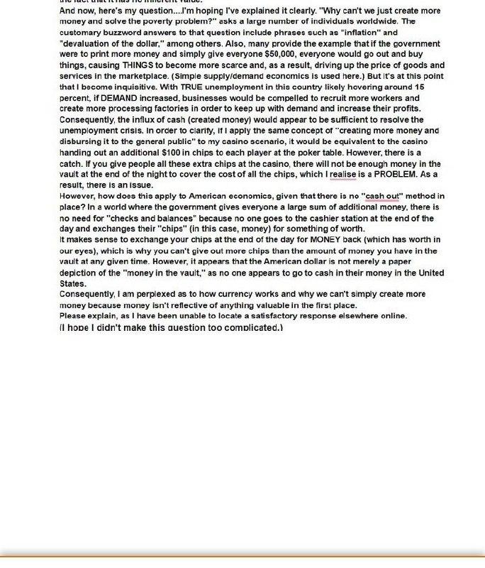 And now, here's my question ....'m hoping I've