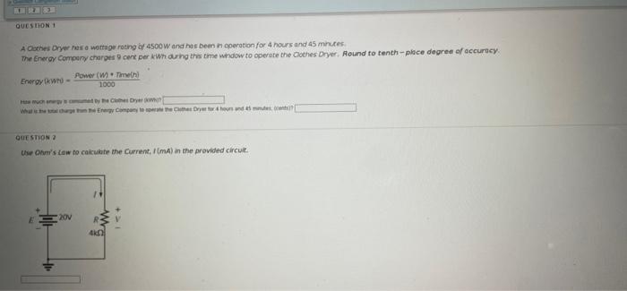 QUESTION A Cohes Dryer her wetterting 4500W and