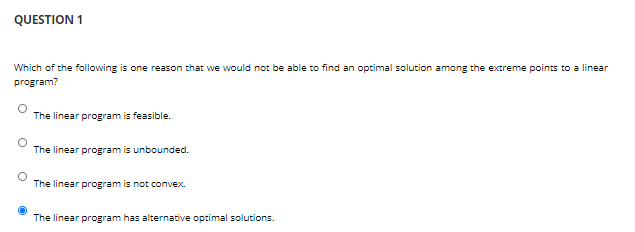 QUESTION 1 Which of the following is one reason