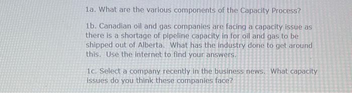 1a. What are the various components of the