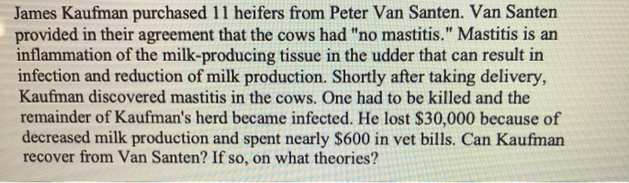 James Kaufman purchased 11 heifers from Peter Van