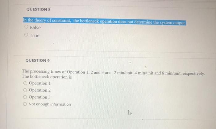 QUESTIONS In the theory of constraint, the