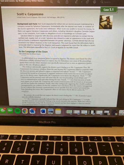 summery of the case study text and cases. by