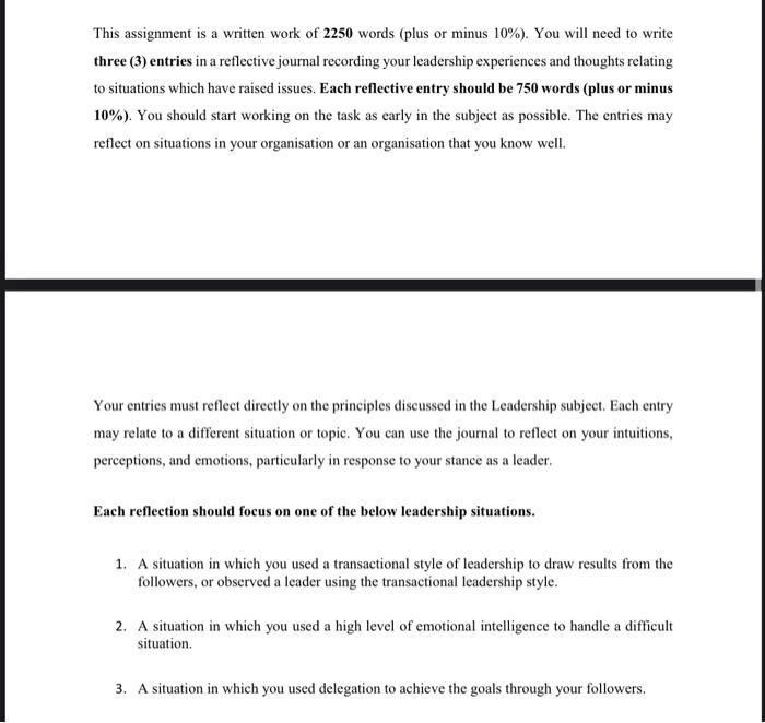 This assignment is a written work of 2250 words