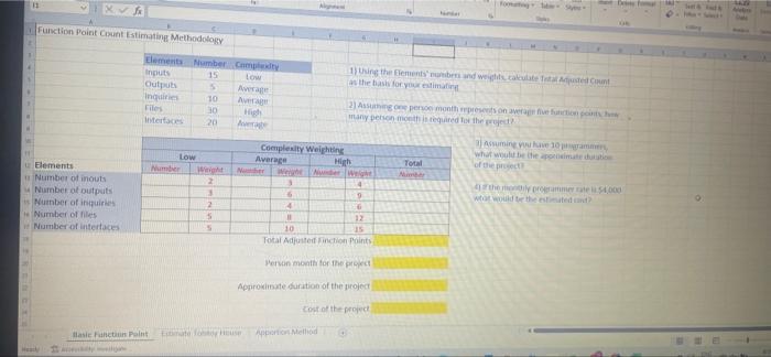 11 f Function Point Count Estimating Methodology