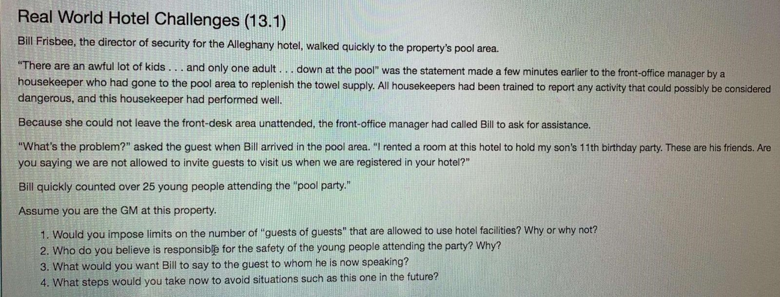 The case study and the questions are provided in