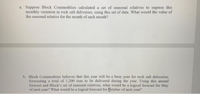 2. Block Commodities has gathered the following