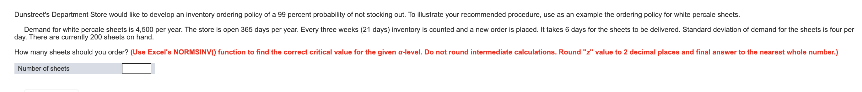 Dunstreet's Department Store would like to