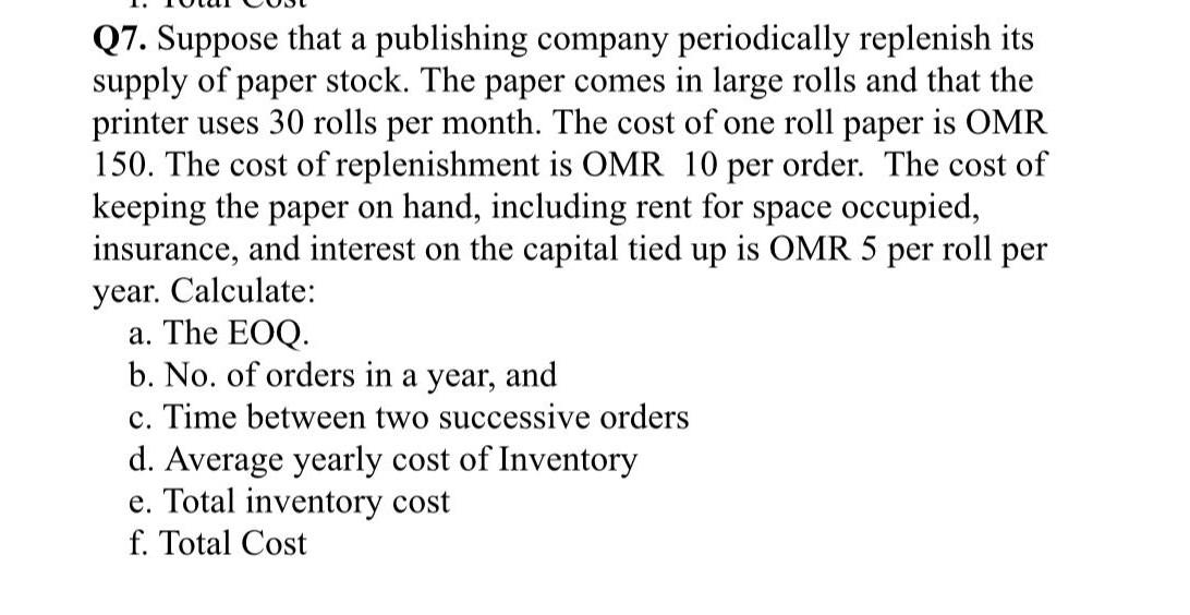 Q7. Suppose that a publishing company