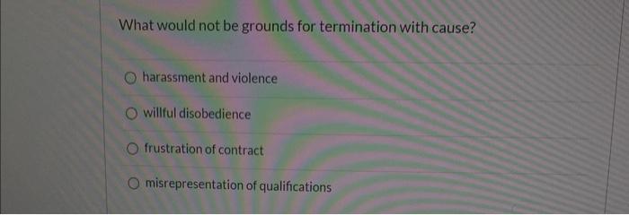 What would not be grounds for termination with