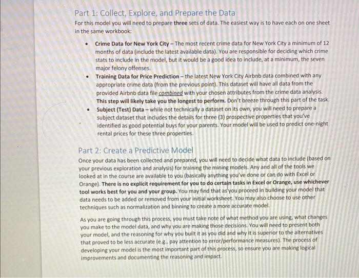 Part 1: Collect, Explore, and Prepare the Data