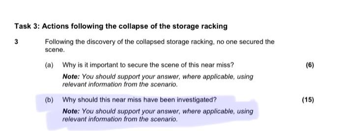 (b) Why should this near miss have been