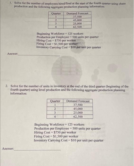 1. Solve for the number of employees hired/fired