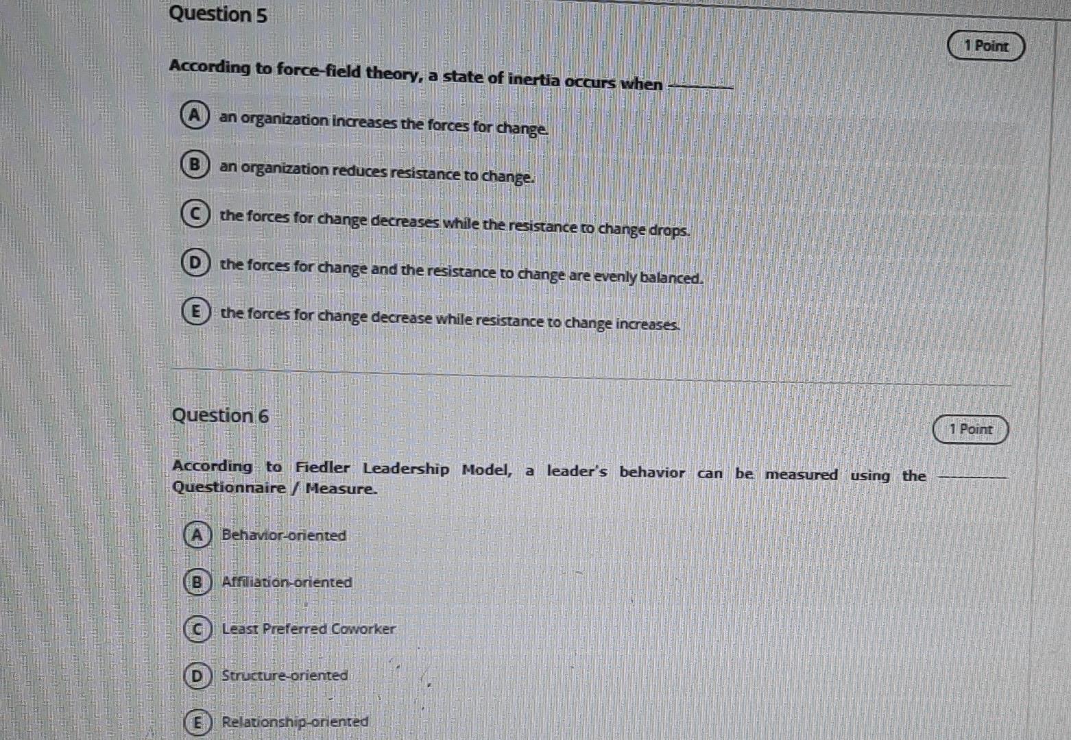 q6 and q5 Question 5 1 Point According to