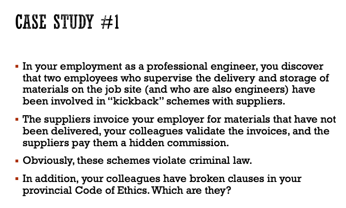 CASE STUDY #1 . In your employment as a