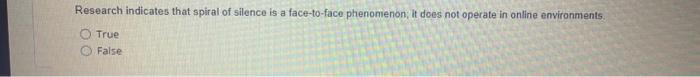 Research indicates that spiral of silence is a