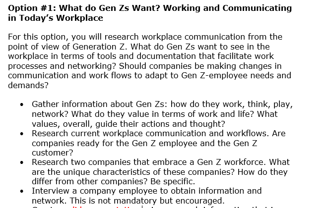 This major project is an opportunity for you to