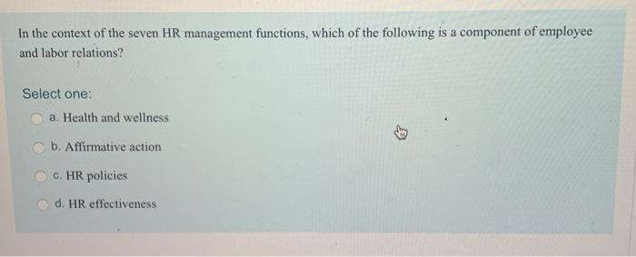 In the context of the seven HR management