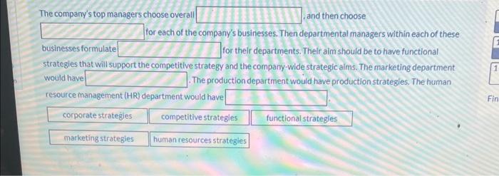 The company's top managers choose overall and