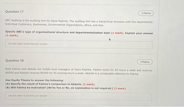 Question 17 2 Points ABC Auditing is the auditing