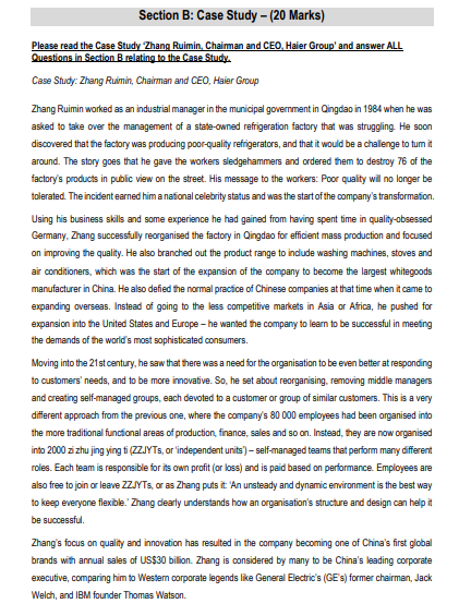 Question 1 Describe and provide an example of