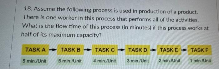 18. Assume the following process is used in