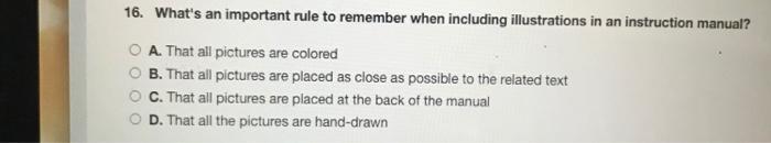 16. What's an important rule to remember when