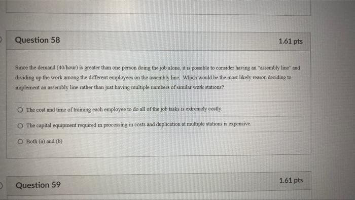 Question 57 1.61 pts The following table provides
