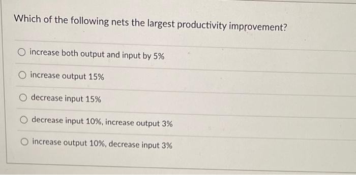 Which of the following nets the largest