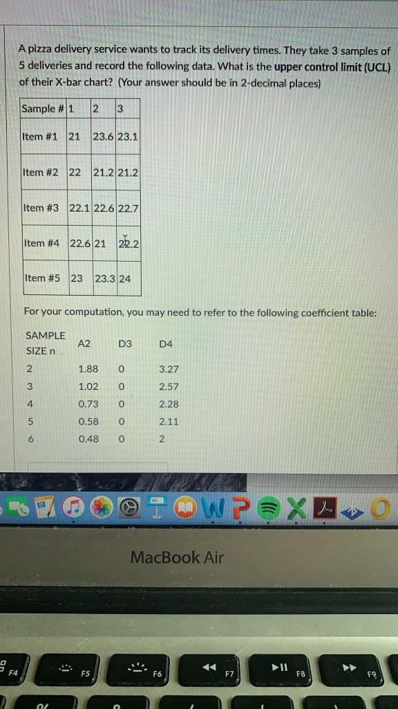 A pizza delivery service wants to track its