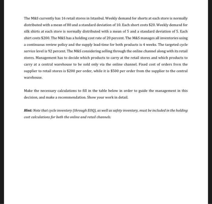 yes there is but it is in the second page The M&S