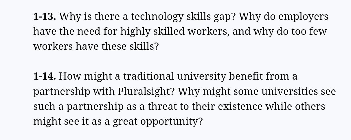 in your own words 1-13. Why is there a technology