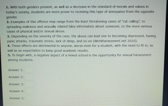 Put the following sentences in the correct order