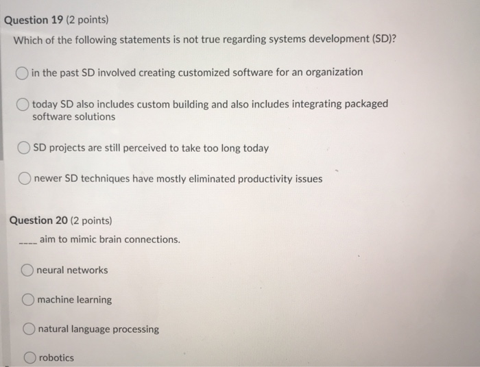 Question 11 (2 points) One of the primary