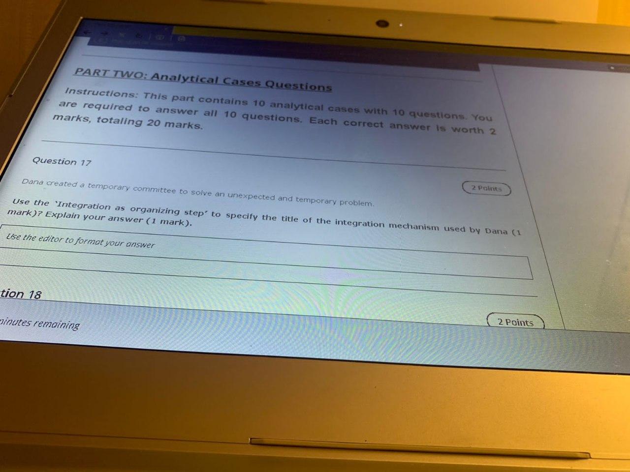 PART TWO: Analytical Cases Questions