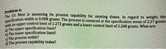 specification width is 0.008 grams. The process