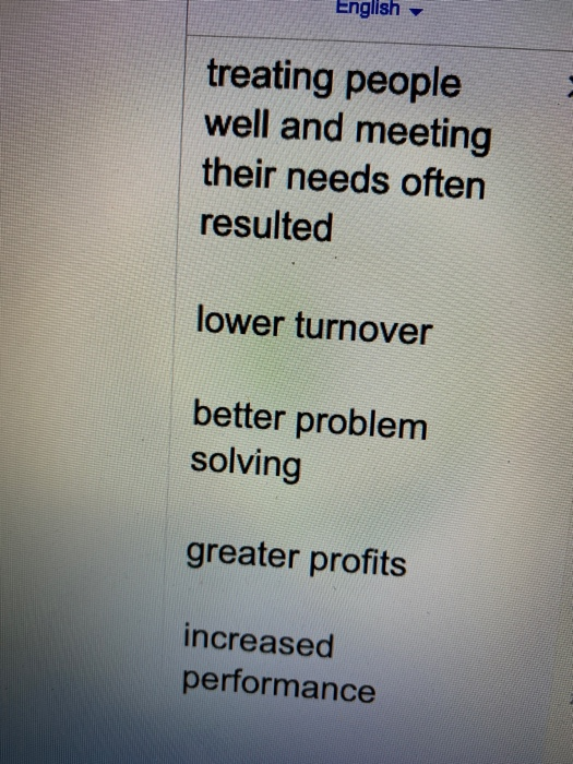 English - treating people well and meeting their