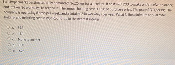 Lulu hypermarket estimates daily demand of 16.25