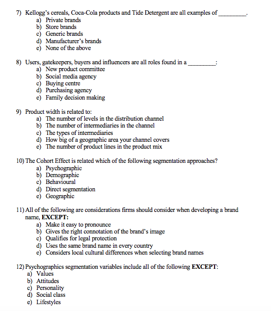 7) Kellogg's cereals, Coca-Cola products and Tide